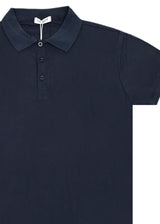 Κοντομάνικη μπλούζα τύπου πόλο GUF - DB-160-5 - basic polo slim fit tee μπλε σκούρο