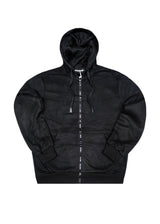 GUF CLOTHING - Ανδρική ζακέτα Alcantara  με κουκούλα - Μαύρη DB-7538