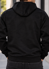 GUF CLOTHING - Ανδρική ζακέτα Alcantara  με κουκούλα - Μαύρη DB-7538