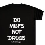 Twelve clothing “do milfs not drugs ” oversized tee - black - W