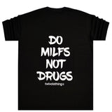 Twelve clothing “do milfs not drugs ” oversized tee - black - W