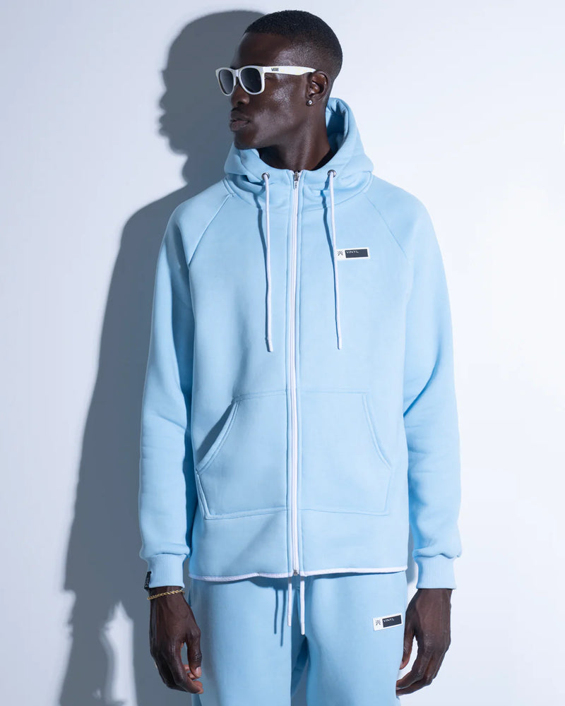 Vinyl art clothing - 98720-24 - logo classic full-zip hoodie - light blue
