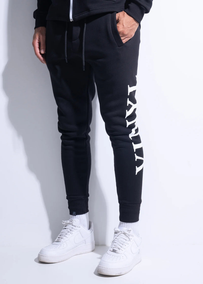 Ανδρική φόρμα Vinyl art clothing - 03524-01 - side logo sweatpant μαύρο