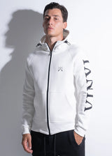 Ανδρική Ζακέτα Vinyl art clothing - 73524-02 - logo print full-zip λευκό