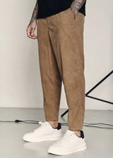 HENRY CLOTHING - Ανδρικό παντελόνι κοτλέ - καφέ 8-032