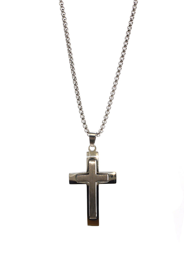 Αλυσίδα από ανοξείδωτο ατσάλι GUF - HLLY-350 - central double cross chain ασημένιο