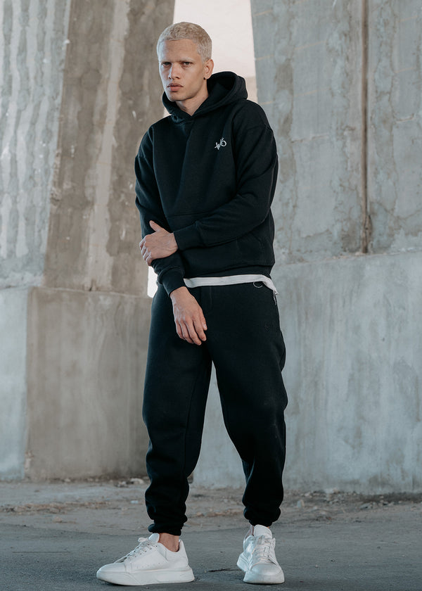 Ανδρικό μακρυμάνικο φούτερ Two Brothers - BT-25940-Black regular fit