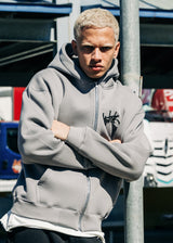 Ανδρική ζακέτα φούτερ με κουκούλα Two Brothers clothing -BF-25910-basic logo zip-up hoodie -ice