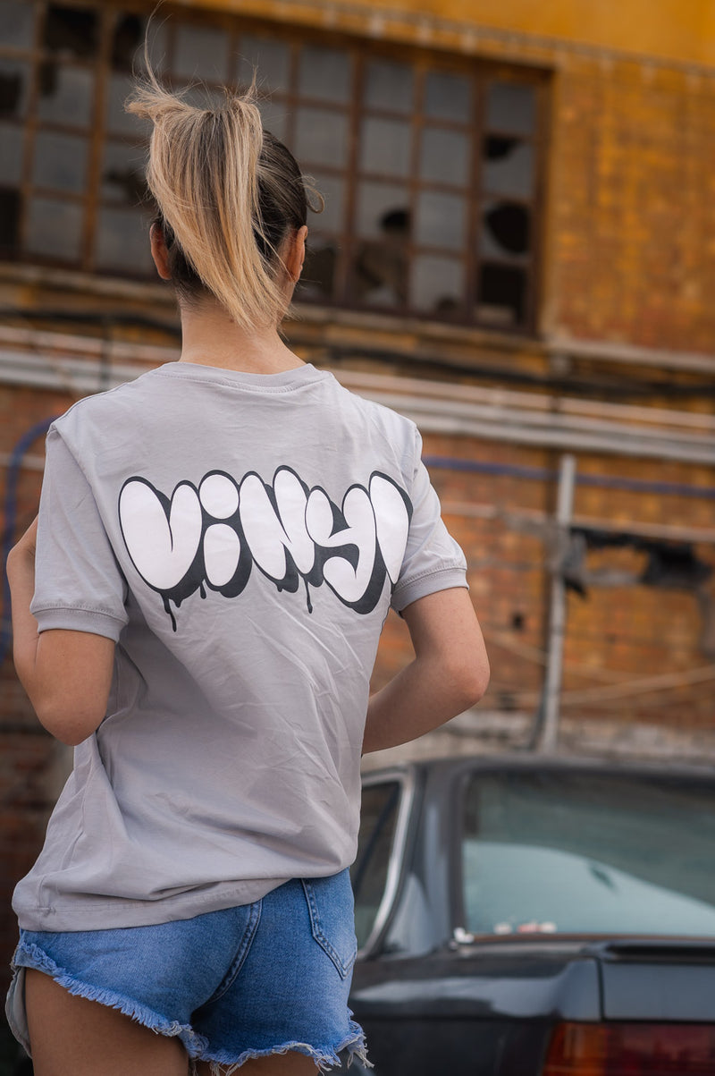 Vinyl art clothing - 10476-09-W - graffiti logo t-shirt - ice