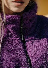 Ανδρική φούτερ με κολάρο New wave clothing - 232-39 - half zip sherpa design μωβ