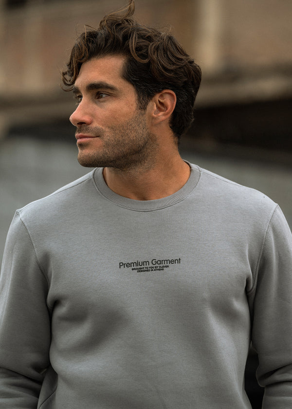 Ανδρικό μακρυμάνικο φούτερ Clever - CF-25250 - Grey regular fit