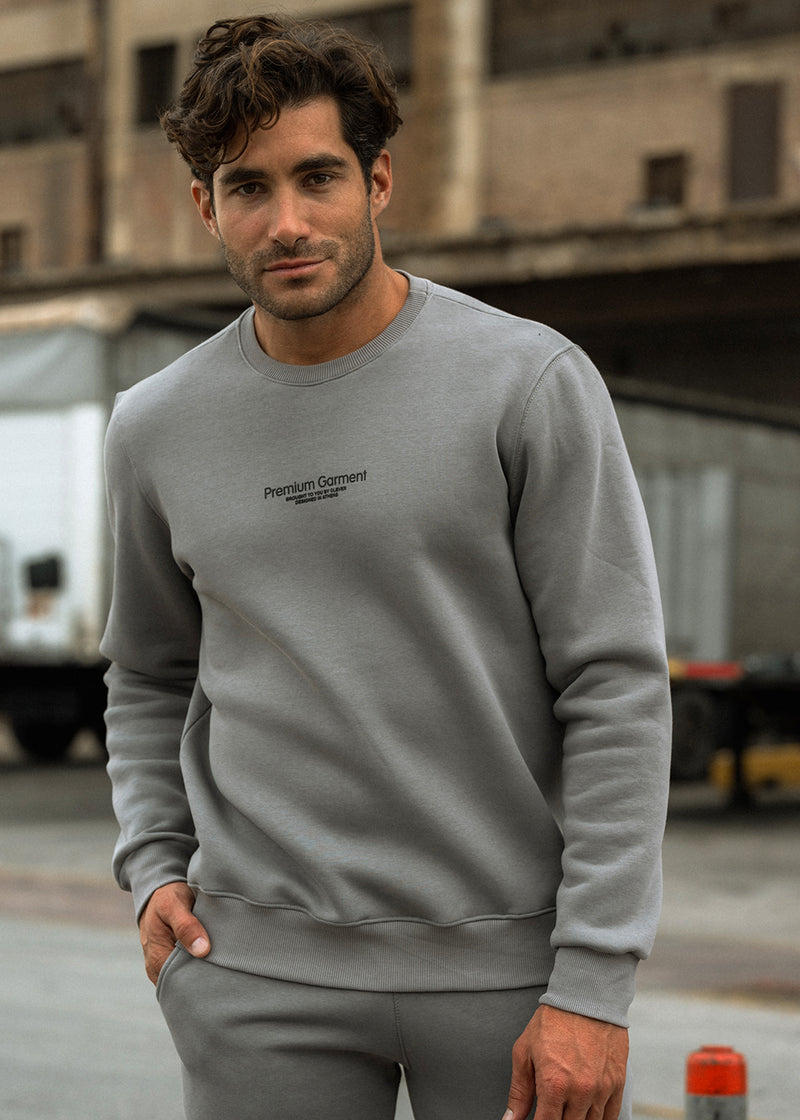 Ανδρικό μακρυμάνικο φούτερ Clever - CF-25250 - Grey regular fit