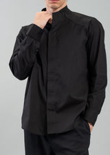 Ανδρικό μακρυμάνικο πουκάμισο μαο - VITTORIO - 800-24-1002 - mao shirt box feet μαύρο