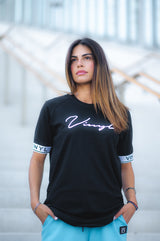 Vinyl art clothing - 23805-01-W - tape cuff signature t-shirt - black