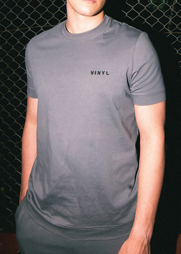 Αντρική κοντομάνικη μπλούζα - Vinyl Art Clothing - 59420-09 - needlecraft logo regular fit t-shirt γκρι