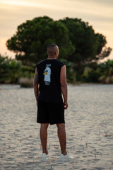 Ανδρική αμάνικη μπλούζα Two Brothers - BT-25770 - duck you logo sleeveness μαύρο