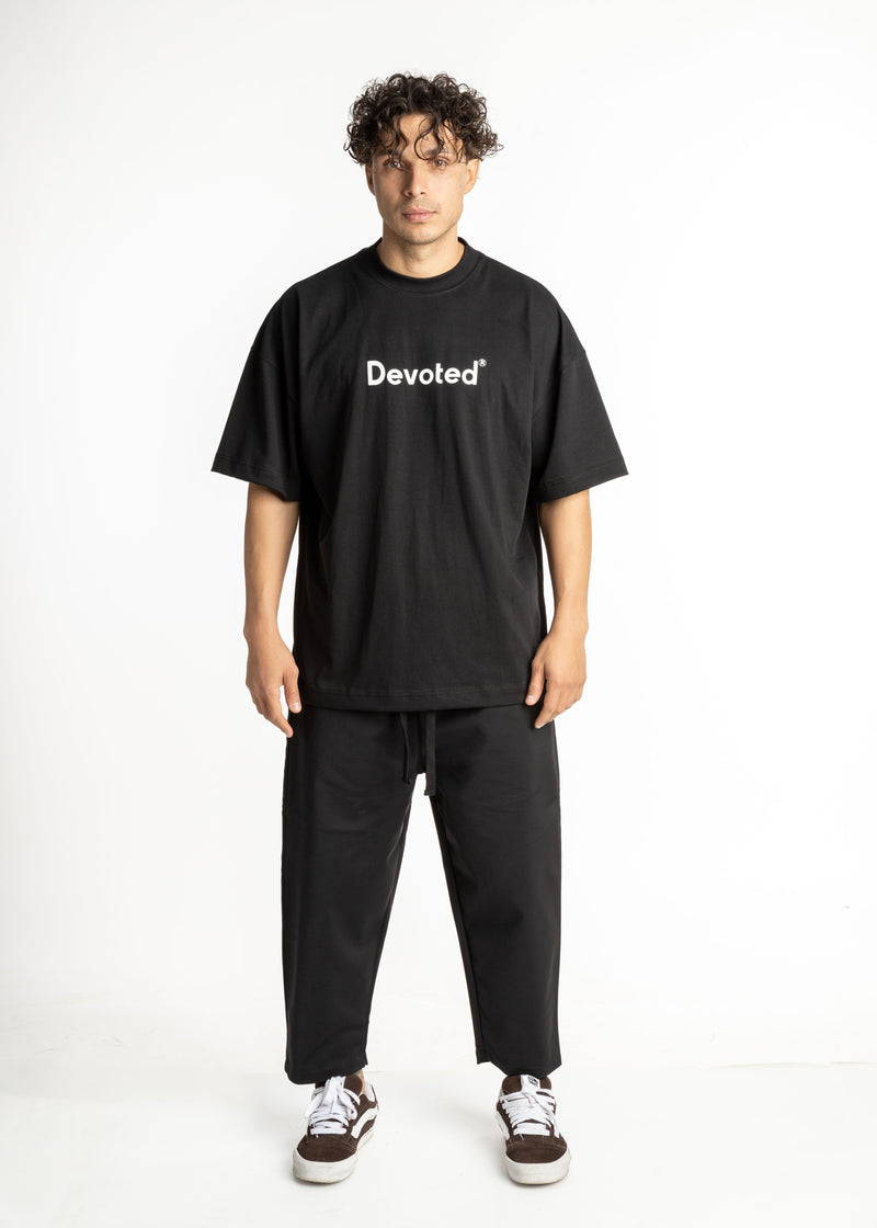 Ανδρικό μπλουζάκι Devoted - DCT-LOGO - logo t-shirt oversized μαύρο