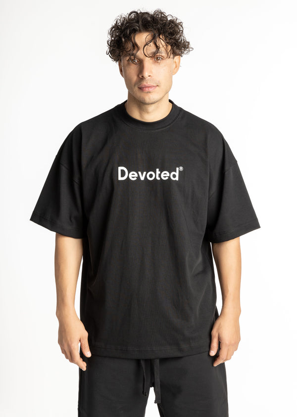 Ανδρικό μπλουζάκι Devoted - DCT-LOGO - logo t-shirt oversized μαύρο