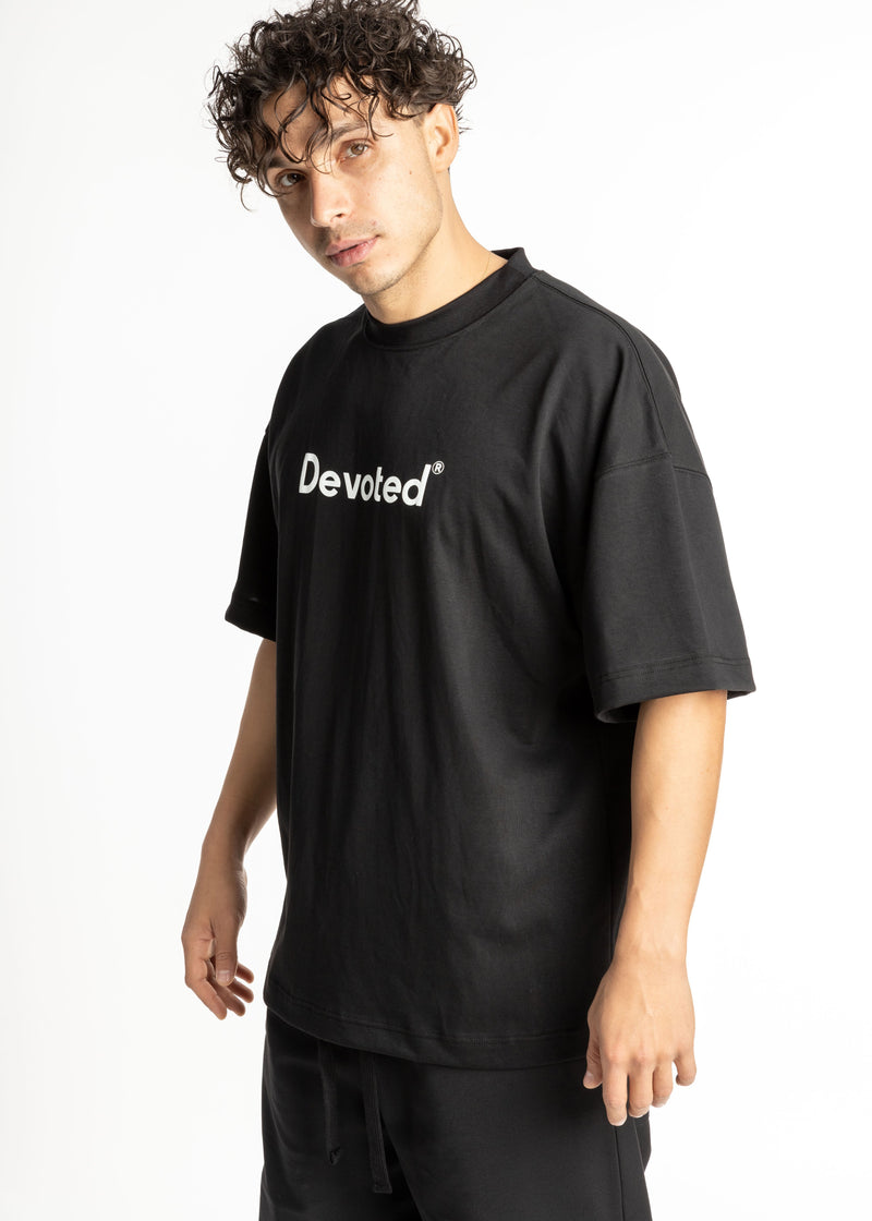 Ανδρικό μπλουζάκι Devoted - DCT-LOGO - logo t-shirt oversized μαύρο