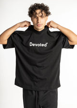 Ανδρικό μπλουζάκι Devoted - DCT-LOGO - logo t-shirt oversized μαύρο