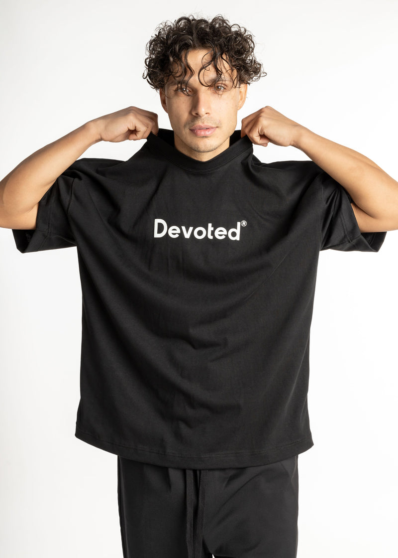 Ανδρικό μπλουζάκι Devoted - DCT-LOGO - logo t-shirt oversized μαύρο