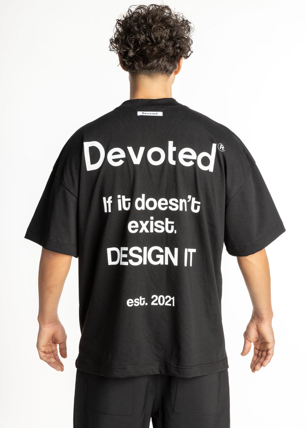 Ανδρικό μπλουζάκι Devoted - DCT-SLOGAN - slogan t-shirt oversized μαύρο