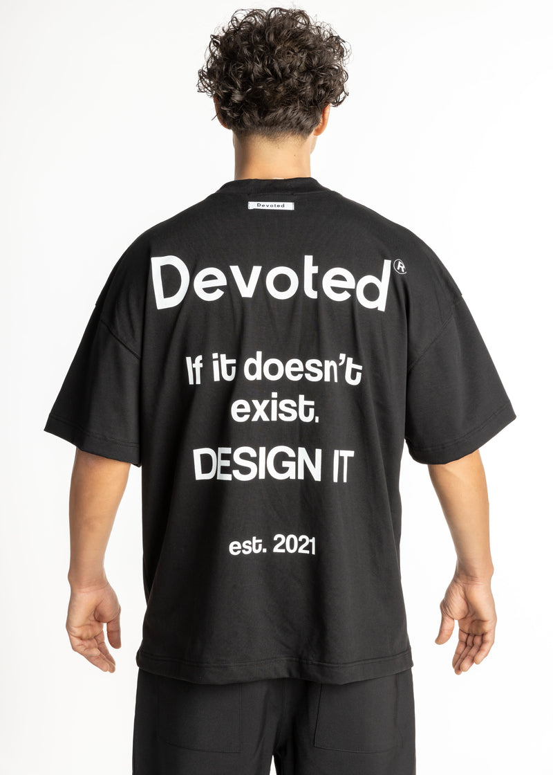 Ανδρικό μπλουζάκι Devoted - DCT-SLOGAN - slogan t-shirt oversized μαύρο