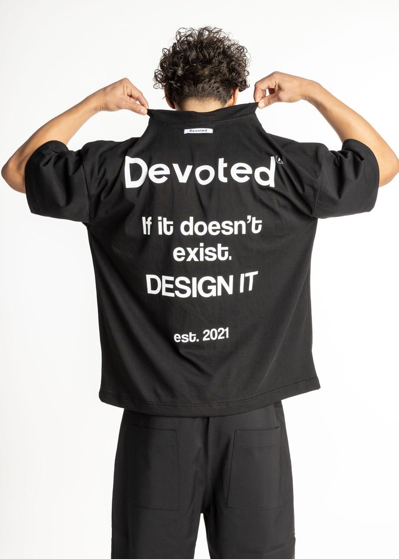 Ανδρικό μπλουζάκι Devoted - DCT-SLOGAN - slogan t-shirt oversized μαύρο