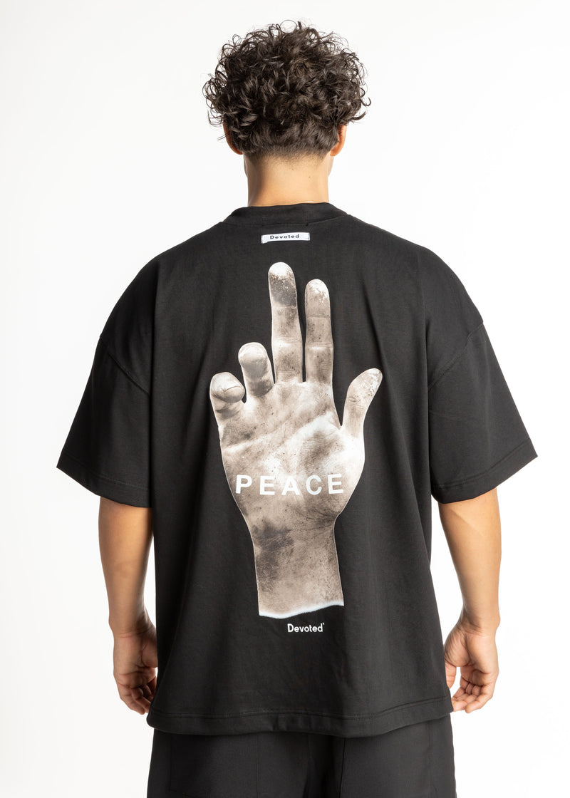 Ανδρικό μπλουζάκι Devoted - DCT-PEACE - peace t-shirt oversized μαύρο