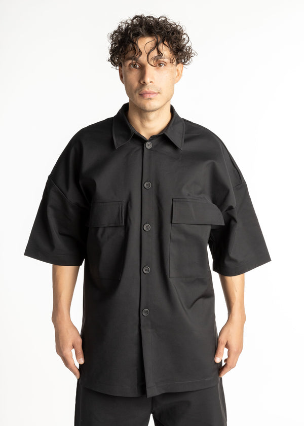 Ανδρικό πουκάμισο Devoted - DCPOCSHIRT - pocketed shirt oversized μαύρο