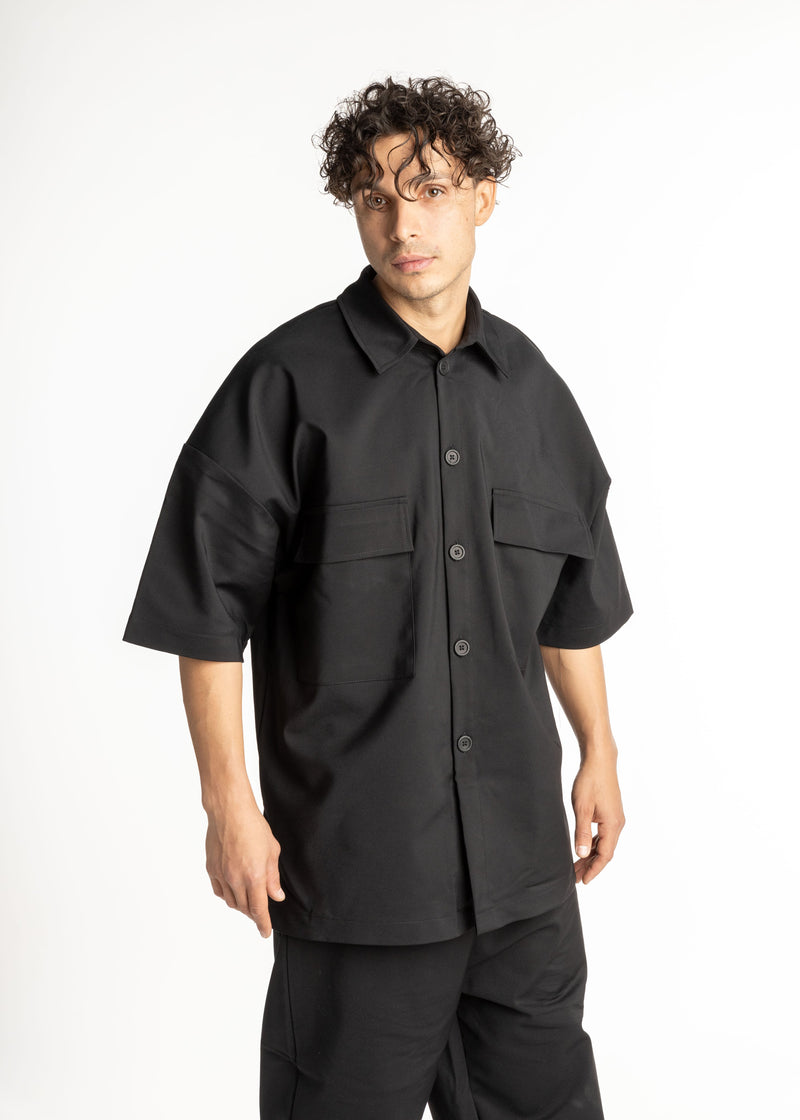 Ανδρικό πουκάμισο Devoted - DCPOCSHIRT - pocketed shirt oversized μαύρο