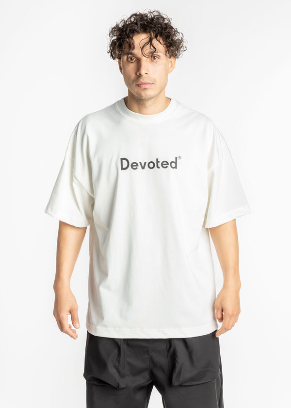 Ανδρικό μπλουζάκι Devoted - DCT-LOGO - logo t-shirt oversized λευκό