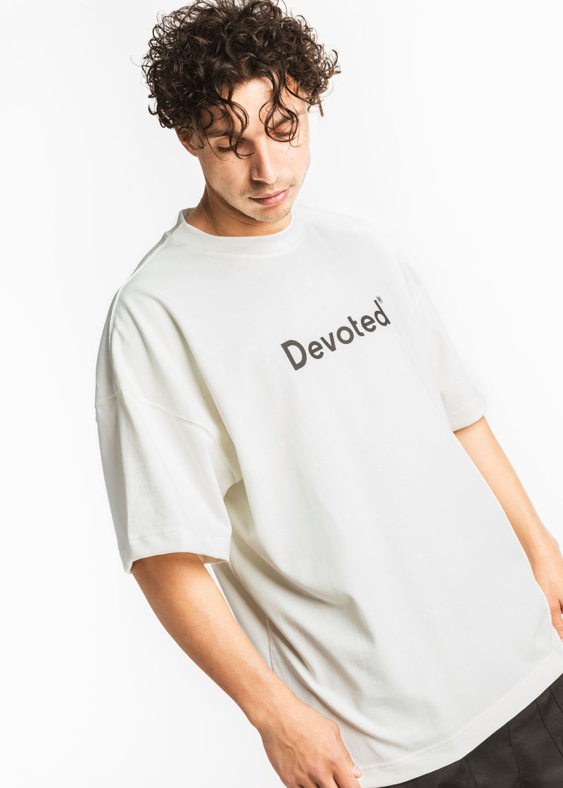 Ανδρικό μπλουζάκι Devoted - DCT-LOGO - logo t-shirt oversized λευκό