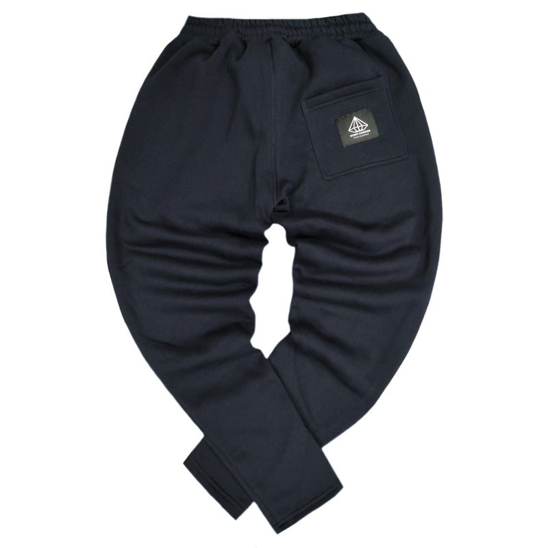Tony couper - F23/11 - patched trackpants - dark blue