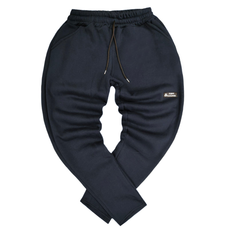 Tony couper - F23/11 - patched trackpants - dark blue