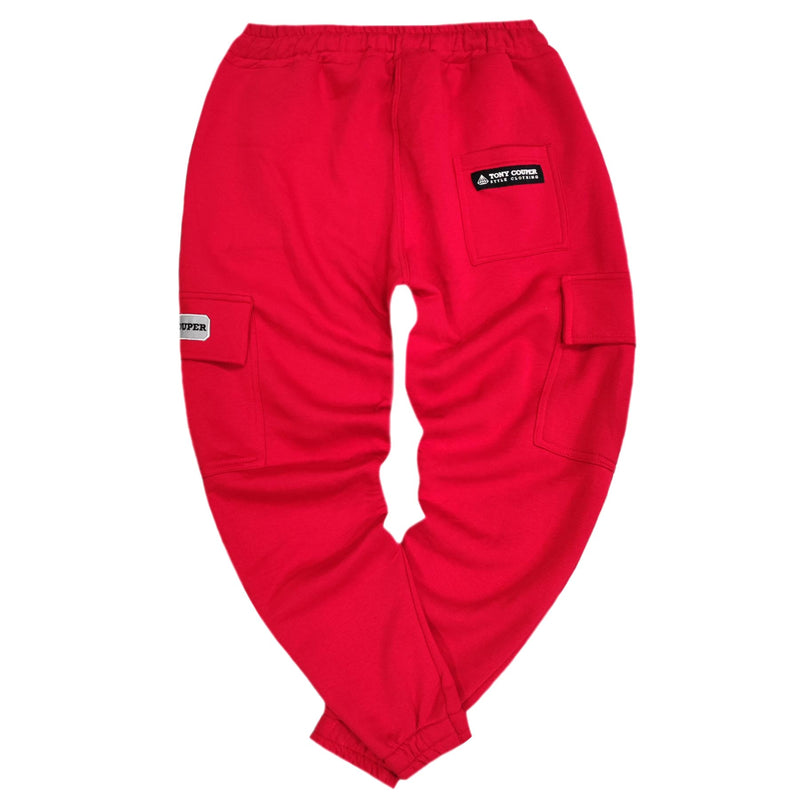 Tony couper - F24/12 - cargo sweatpants - red