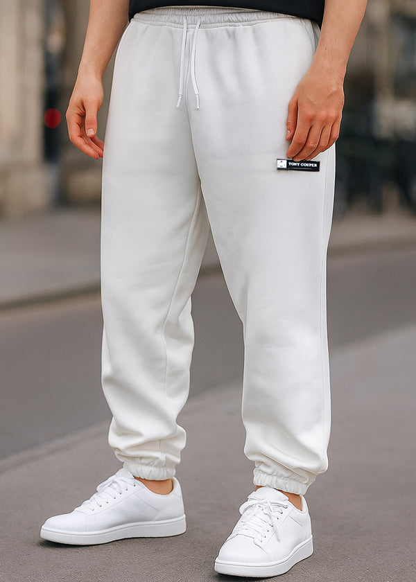 Ανδρική φόρμα Tony couper - F25/4 - long patch oversized pants λευκό