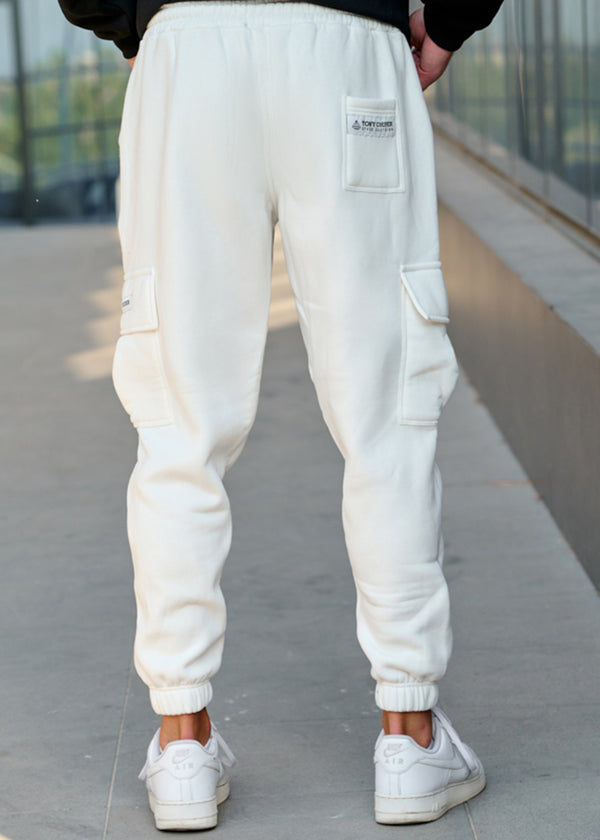 Ανδρική φόρμα Tony couper - F26/3 - ecru cargo long patch logo