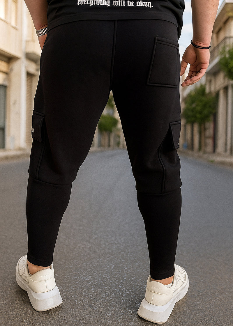 Ανδρική φόρμα Tony couper-F26/2-cargo rip logo μαύρο