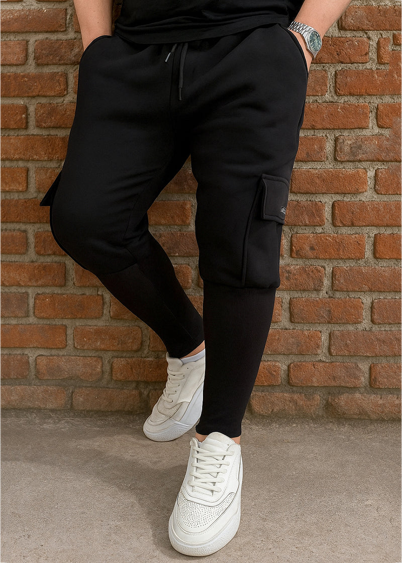 Ανδρική φόρμα Tony couper-F26/2-cargo rip logo μαύρο