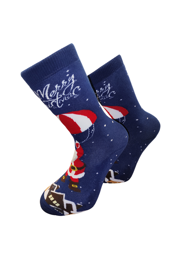 Χριστουγεννιάτικες κάλτσες V-tex - floating santa socks - μπλε