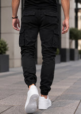 GUF CLOTHING - Ανδρικό cargo παντελόνι regular fit - Μαύρο FS002