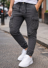 Ανδρικό cargo παντελόνι GUF-FS002- regular fit γκρι