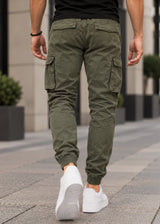 GUF CLOTHING - Ανδρικό cargo παντελόνι regular fit - Χακί FS002