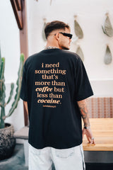 Twelve clothing “more than coffee less than Cocaine ” oversized tee - black