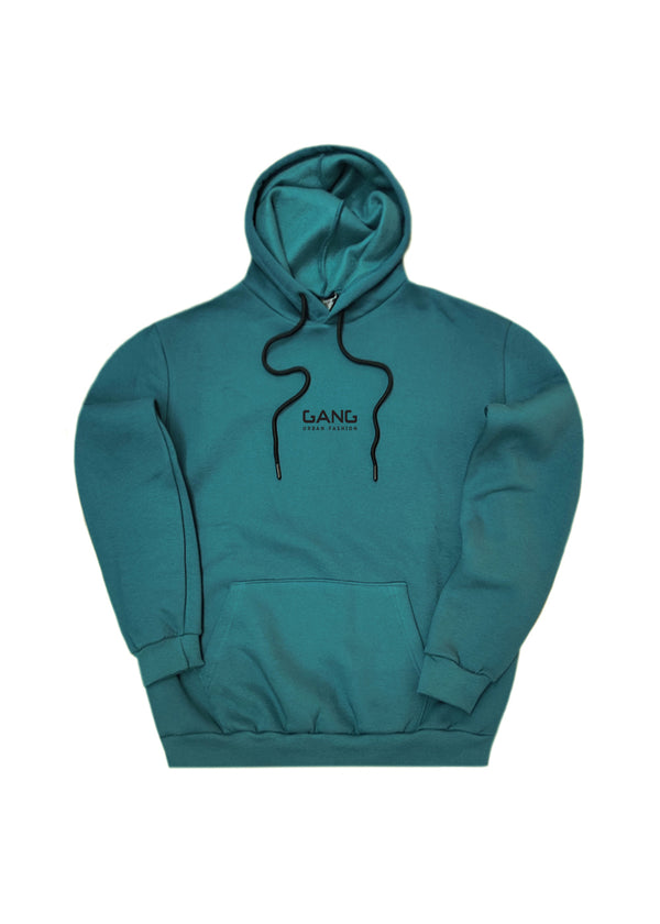 Ανδρικό φούτερ με κουκούλα GANG - GH25-400 -petrol hoodie