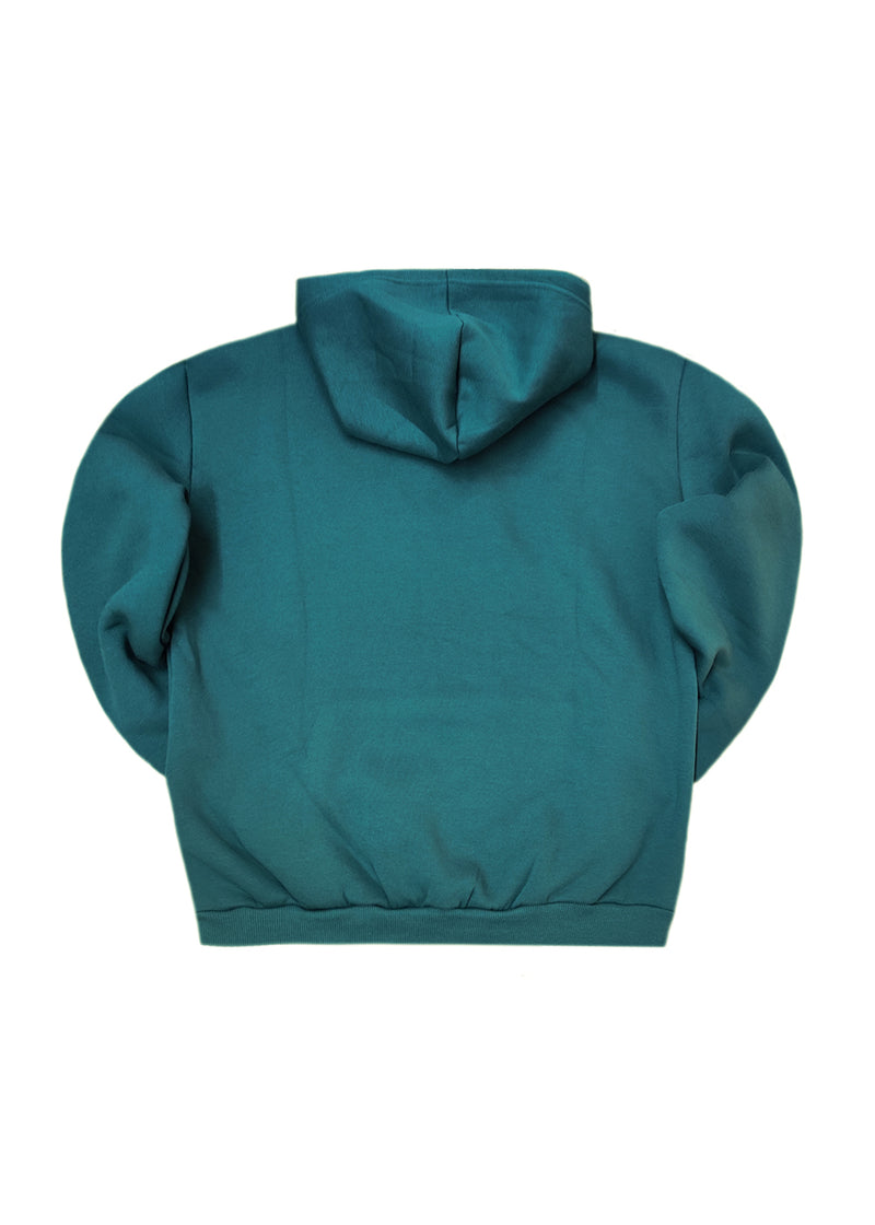 Ανδρικό φούτερ με κουκούλα GANG - GH25-400 -petrol hoodie