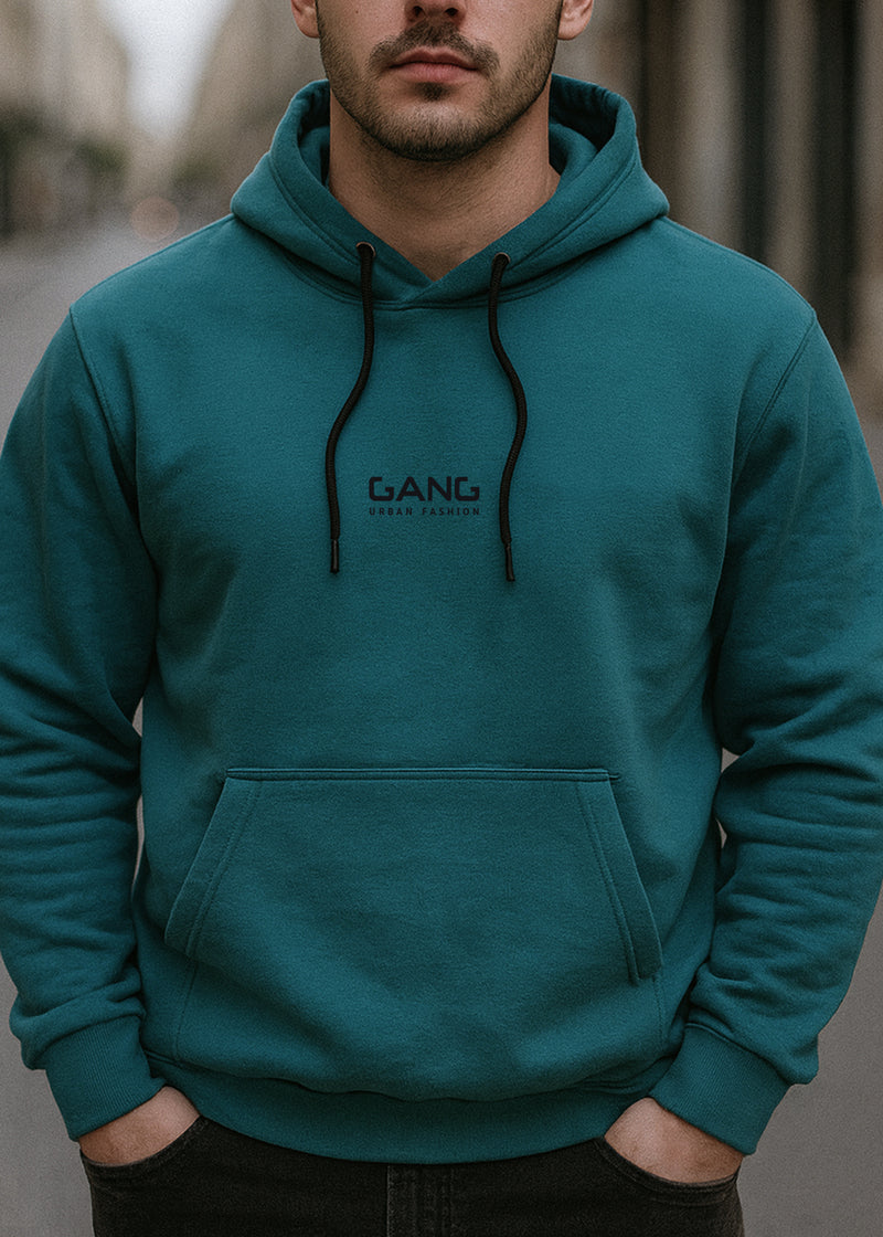 Ανδρικό φούτερ με κουκούλα GANG - GH25-400 -petrol hoodie