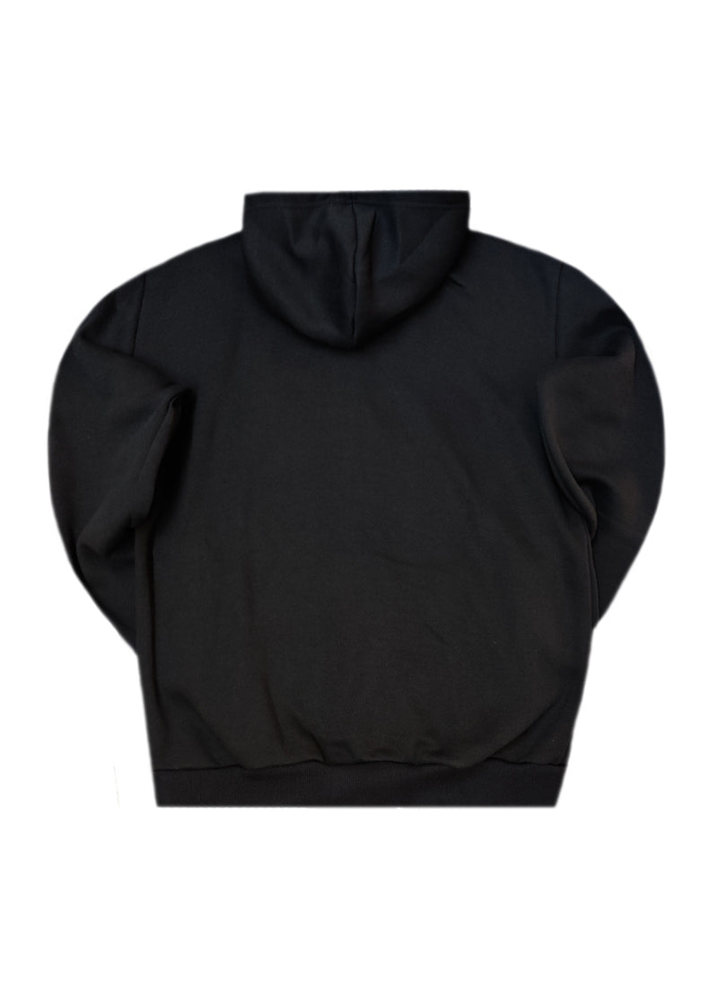 Ανδρική ζακέτα φούτερ GANG - GJ25-200-BLACK - basic logo zip-up hoodie -μαύρο