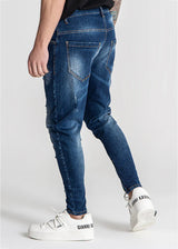 Ανδρικό παντελόνι τζιν Gianni Kavanagh - GKM006225 - distressed zip jeans σκούρο μπλε